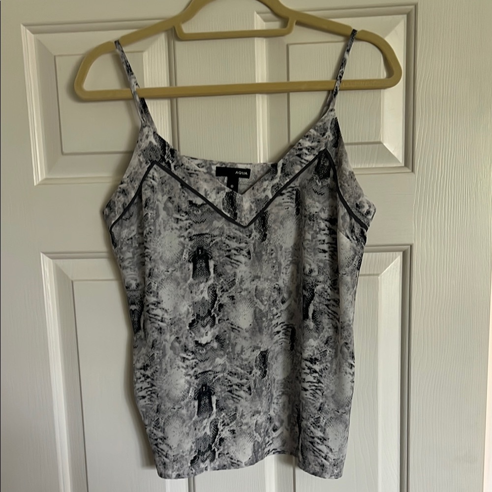 Aqua Black and Gray Fitted Camisole Top